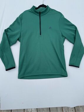 adidas Green Half-Zip Mock Neck Pullover